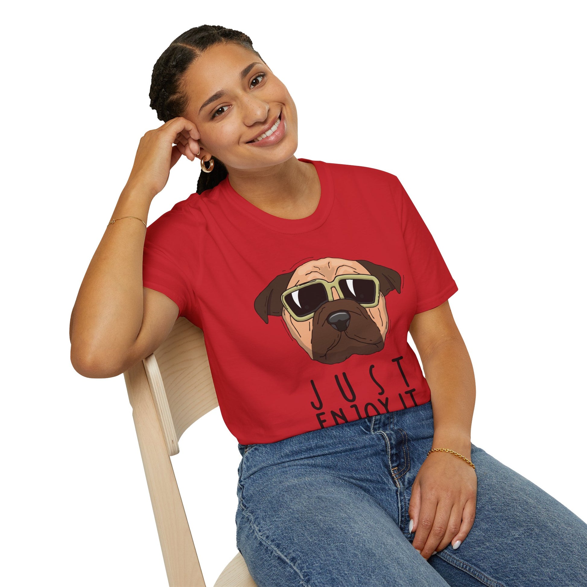 Cool Dog T-Shirt: Just Enjoy It, Funny Pet Lover Gift, Casual Everyday Wear, Unisex Graphic Tee, Gift for Dog Owners