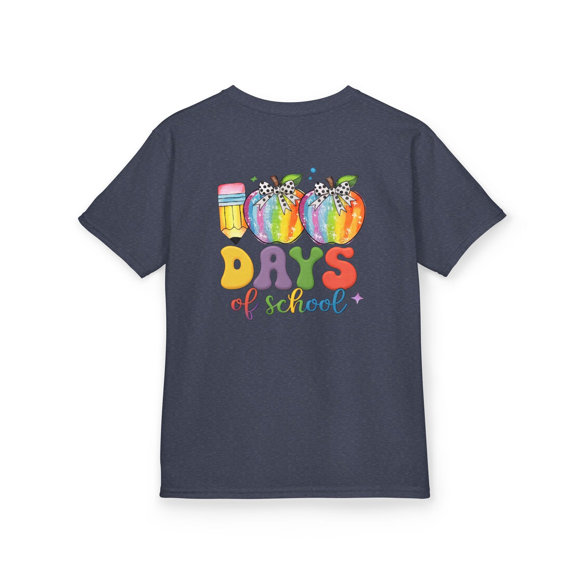 Colorful 100 Days of School Kids Tee, Fun T-Shirt, Back to School, Teacher Gift, Rainbow Design, Kid's Clothing