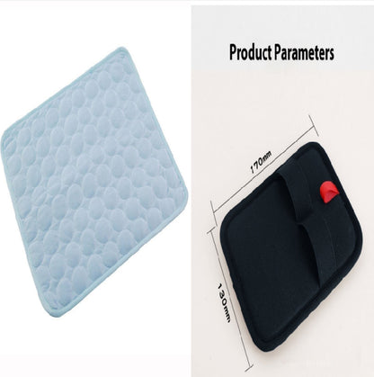 Pet Dog Cat Ice Silk Cold Nest Pad For Cooling In Summer Light blue set