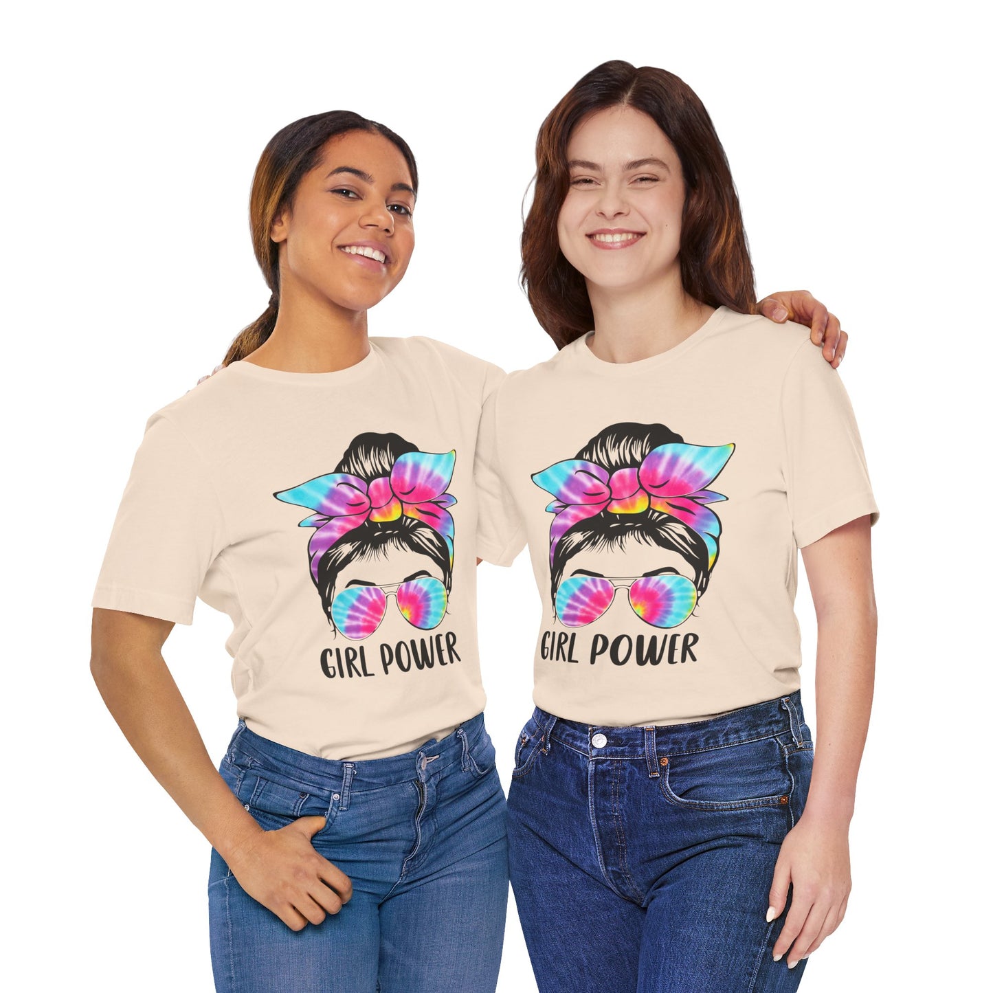 Girl Power Tie-Dye Tee, Unisex Short Sleeve Shirt, Feminist Apparel, Gift for Her, Casual Everyday Wear, Birthday Present