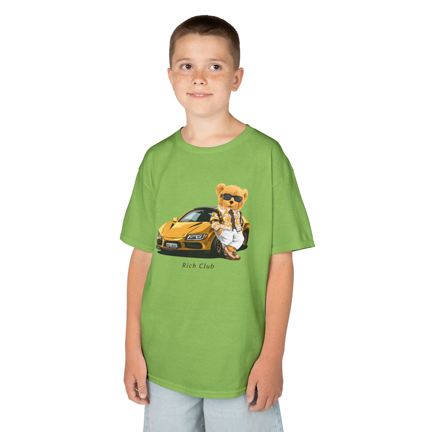 Cool Cartoon Bear Kids Tee, Fun Gift for Birthdays, Car Lovers T-Shirt, Playful Kid's Clothing, Perfect for Casual Days, Summer Fun