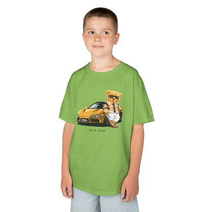 Cool Cartoon Bear Kids Tee, Fun Gift for Birthdays, Car Lovers T-Shirt, Playful Kid's Clothing, Perfect for Casual Days, Summer Fun