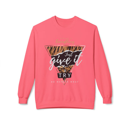 Motivational Crewneck Sweatshirt, Cozy Fleece Top, Inspirational Gift, Chill Vibes, Unisex Apparel, Perfect for Every Occasion Pink Lemonade