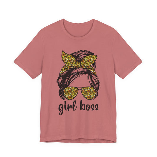 Stylish Girl Boss Tee: Empowerment Shirt for Women, Casual Outfit, Trendy Gift, Birthday Apparel, Motivational Fashion Mauve