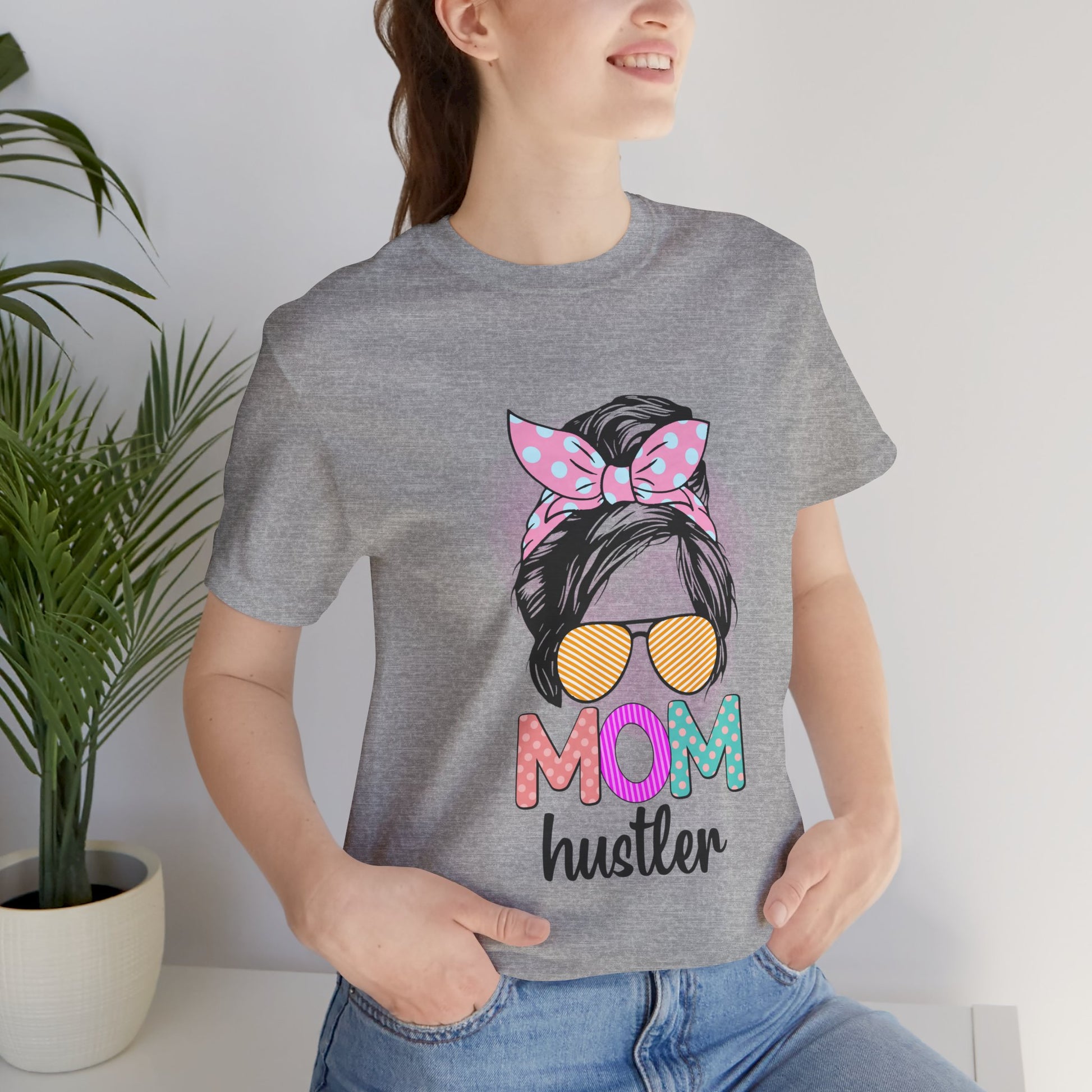 Mom Hustler Graphic Tee, Trendy Shirt for Moms, Mother's Day Gift, Motivational Tee, Casual Wear