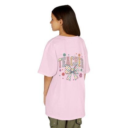 Teacher Kids Tee with Colorful Bow Design, Perfect for Back to School, Teacher Appreciation, Birthday Gift, Fun Classroom Wear