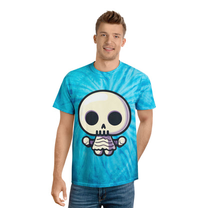 Cute Skeleton Tie-Dye Tee, Casual T-Shirt, Summer Wear, Festival Shirt, Gift for Kids, Unique Graphic Tee - Cozy Kawaii LLC