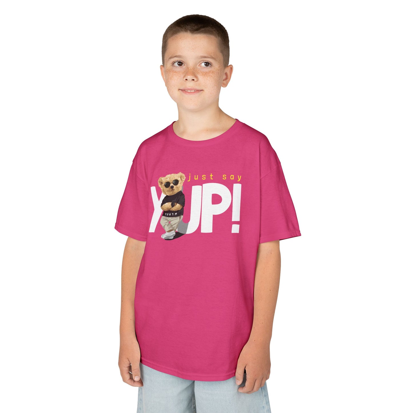 Kids Bear Graphic Tee, Just Say Yup! T-Shirt, Cute Children's Shirt, Perfect Gift for Kids, Fun Playwear, Birthday Gift