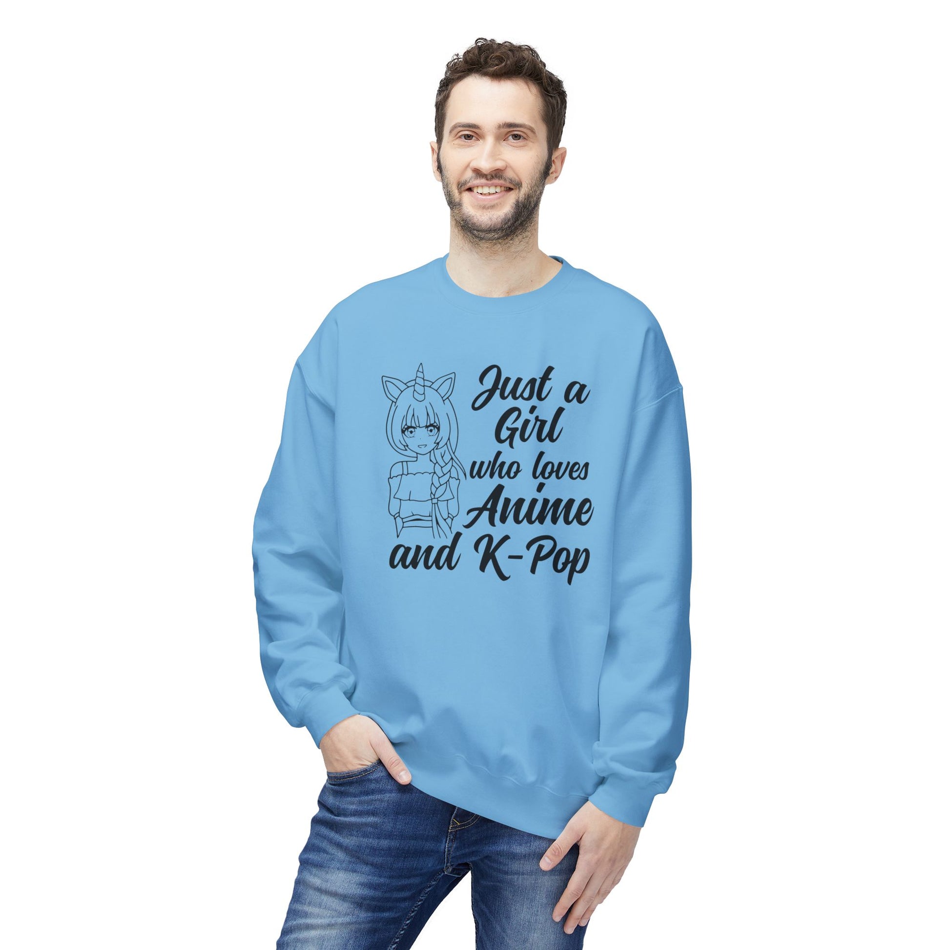 Anime & K-Pop Crewneck Sweatshirt, Cozy Gift for Fans, Cute Fashion for Anime Lovers, Perfect for Casual Outfits, Birthday & Holiday Gift