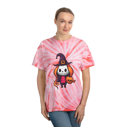 Cute Halloween Tie-Dye Tee, Playful Witch Graphic Shirt, Spooky Fall Apparel, Festival Outfit, Holiday Gift Idea - Cozy Kawaii LLC