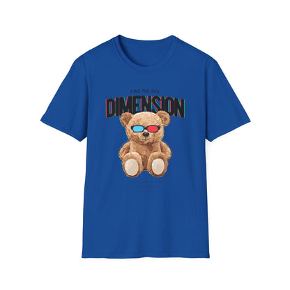 3D Teddy Bear Graphic Unisex Softstyle T-Shirt | Fun Casual Wear, Gift for Teens, Cute Outfit for Movie Night, Gift for Birthdays Royal