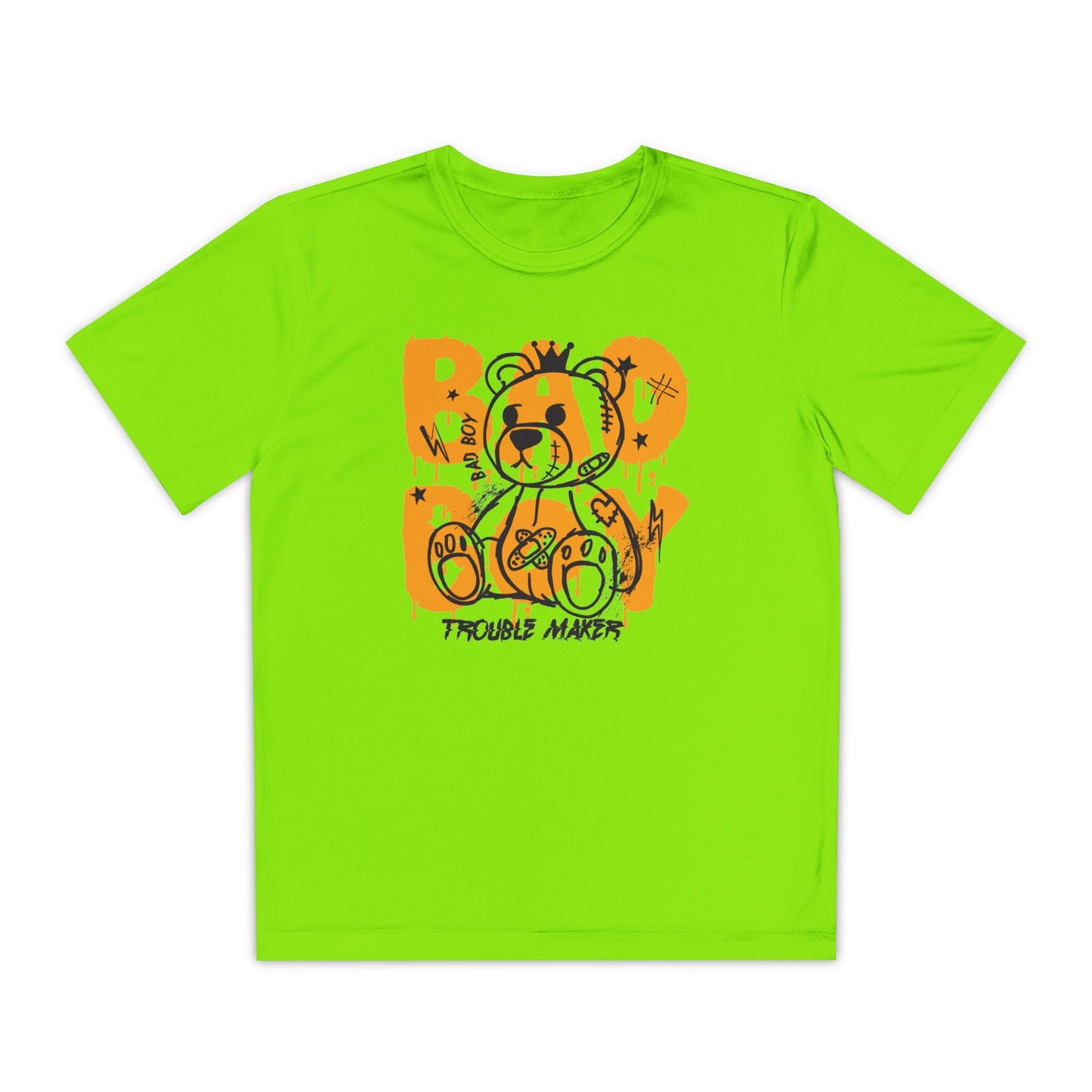 Youth Spirit Graphic Tee with Playful Bear Design, Fun Kids Shirt, Trendy Youth Apparel, Toddler Sportswear, Unique Birthday Gift Lime Shock