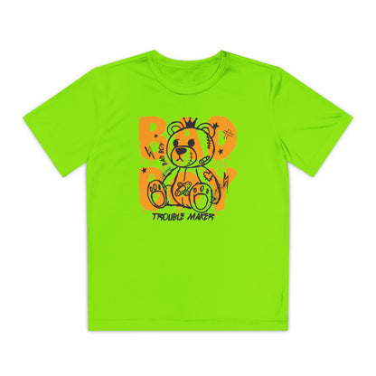 Youth Spirit Graphic Tee with Playful Bear Design, Fun Kids Shirt, Trendy Youth Apparel, Toddler Sportswear, Unique Birthday Gift Lime Shock