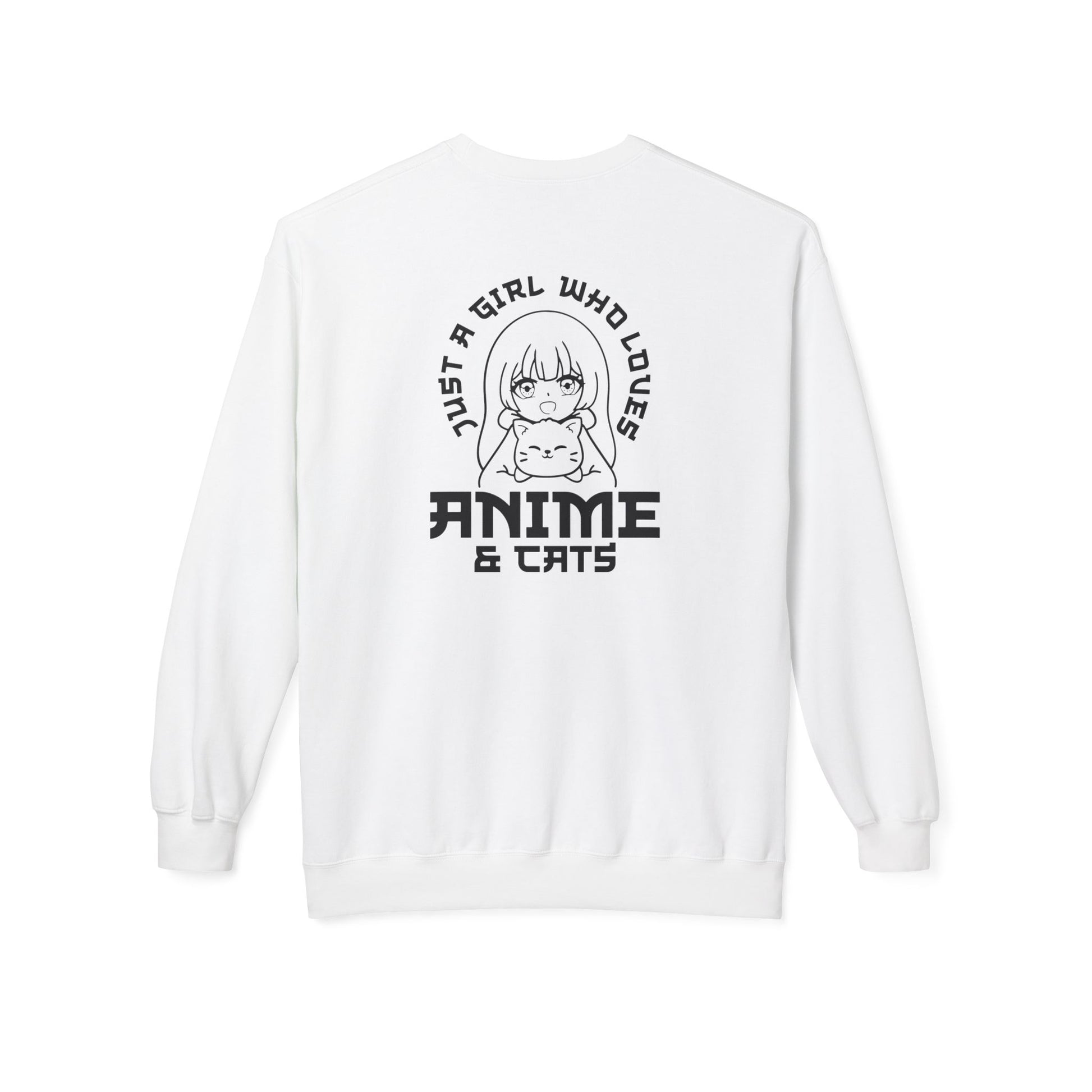 Anime & Cats Crewneck Sweatshirt, Cozy Gift for Anime Lovers, Cat Lover Apparel, Cute Anime Sweatshirt, Perfect for Casual Days