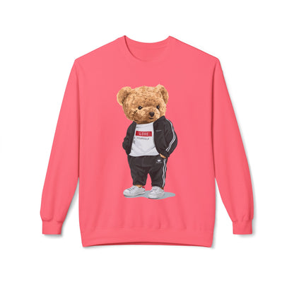 Teddy Bear Sweatshirt - Perfect for Teens, Gifts, Casual Wear, Winter Essentials, Cute Graphic Apparel Pink Lemonade