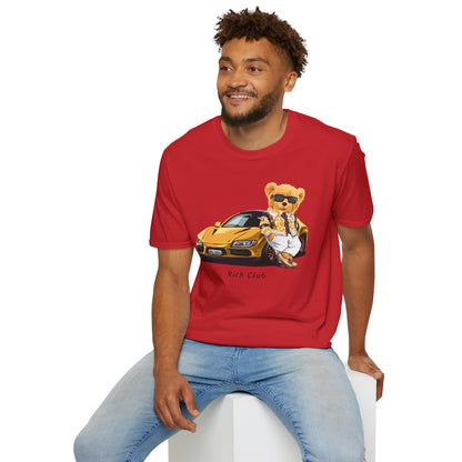 Luxury Lifestyle Bear T-Shirt, Vintage Car Tee, Unisex Graphic Shirt, Cool Fashion Apparel, Gift for Car Enthusiasts
