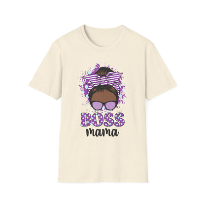Boss Mama Unisex Softstyle T-Shirt | Trendy Graphic Tee, Gift for Moms, Mother's Day, Casual Wear, Statement Shirt Natural