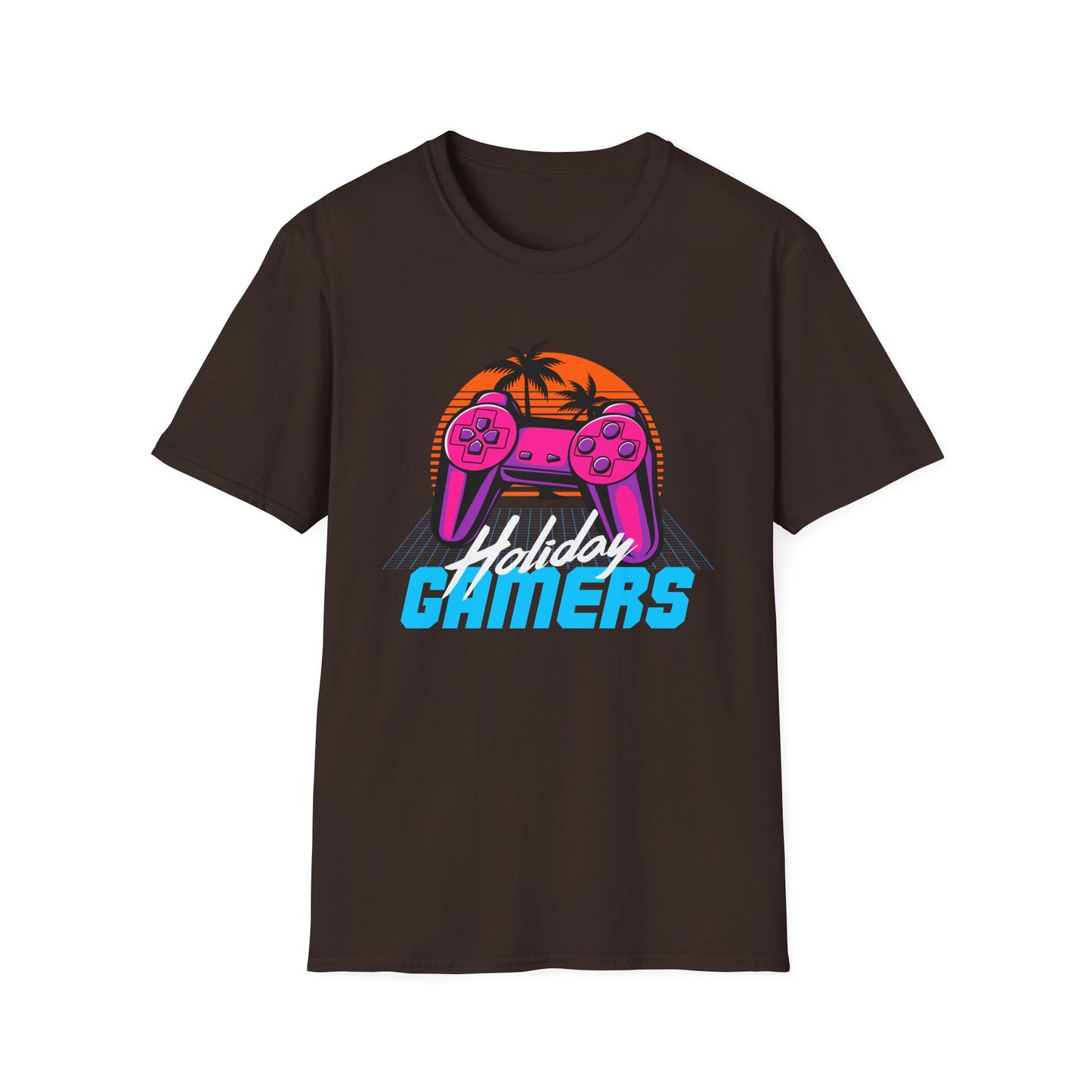 Retro Gamer T-Shirt, Gaming Shirt, Holiday Gift for Gamers, Cute Gaming Tee, Casual Gamer Apparel, Video Game Lover Top Dark Chocolate