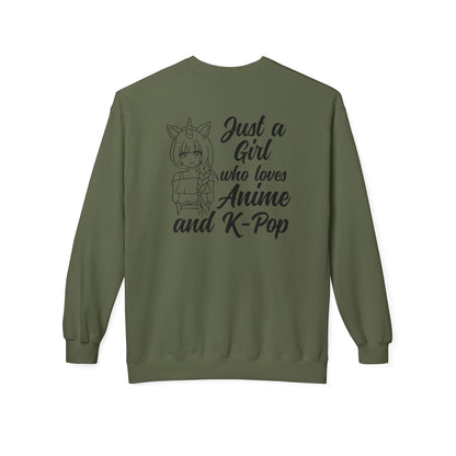 Anime & K-Pop Crewneck Sweatshirt, Cozy Gift for Fans, Cute Fashion for Anime Lovers, Perfect for Casual Outfits, Birthday & Holiday Gift