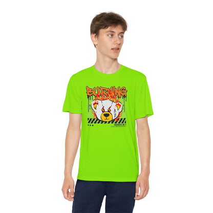 Burning Bear Youth Competitor Tee, Graphic T-Shirt, Trendy Kids Apparel, Streetwear, Cool Gift for Boys and Girls