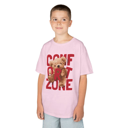 Comfort Zone Kids Tee, Cute Bear Shirt for Children, Gifts for Kids, Birthday Apparel, Fun and Cozy Clothing