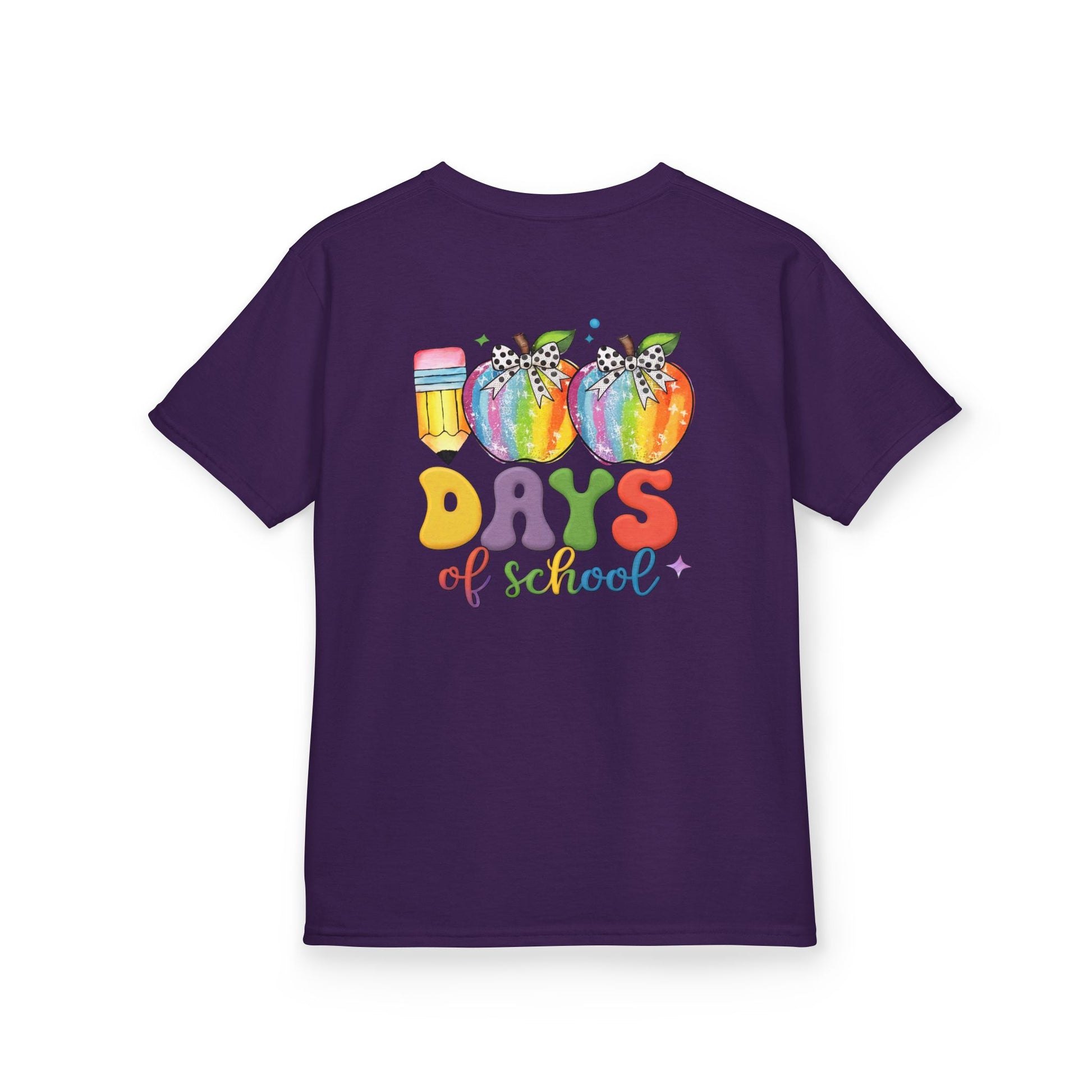 Colorful 100 Days of School Kids Tee, Fun T-Shirt, Back to School, Teacher Gift, Rainbow Design, Kid's Clothing