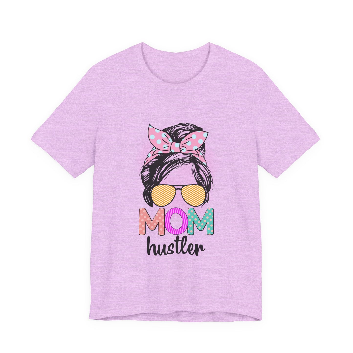 Mom Hustler Graphic Tee, Trendy Shirt for Moms, Mother's Day Gift, Motivational Tee, Casual Wear Heather Prism Lilac S