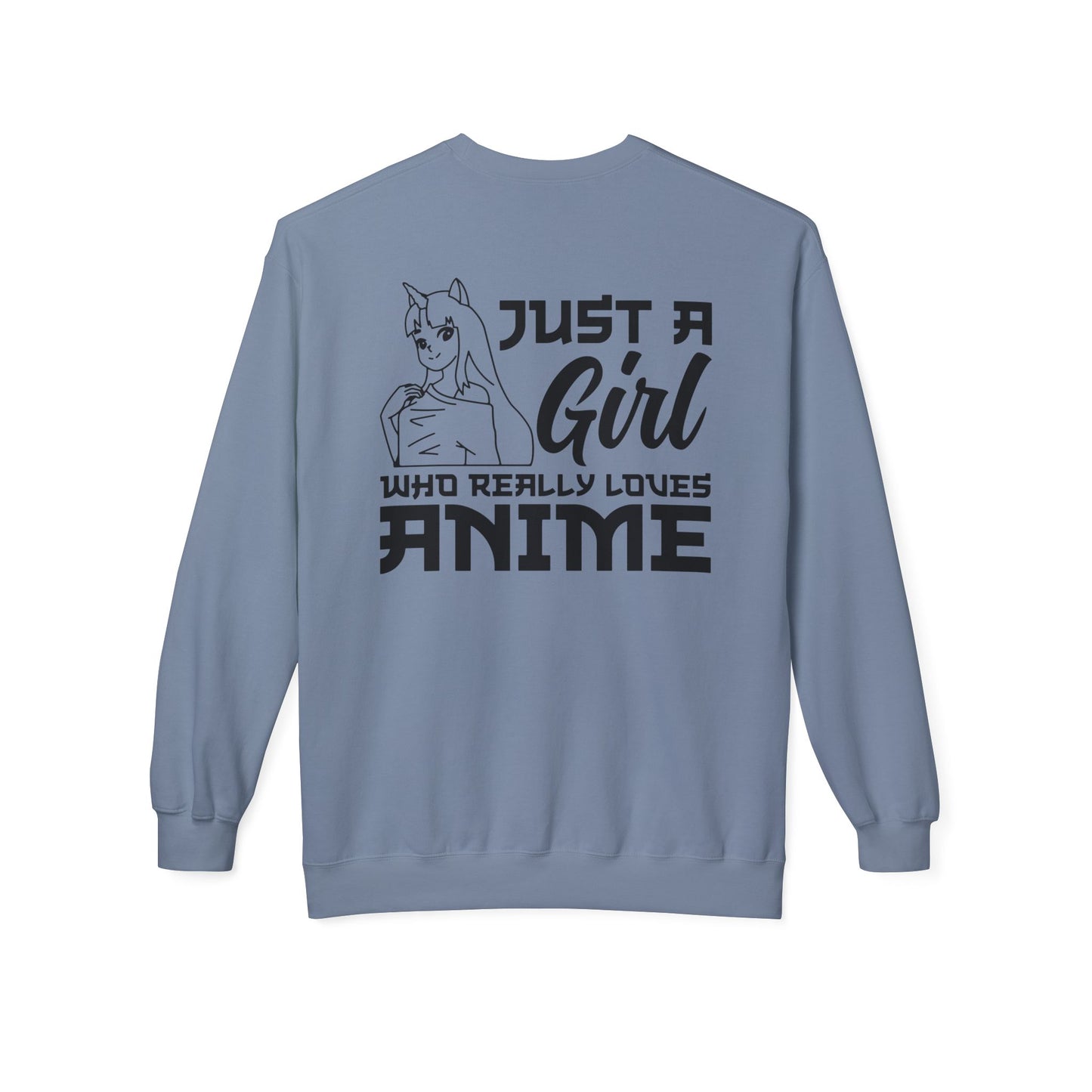 Anime Lover Crewneck Sweatshirt - Just a Girl Who Really Loves Anime, Unisex Casual Apparel, Anime Gift, Cozy Fashion, Fleece Sweater