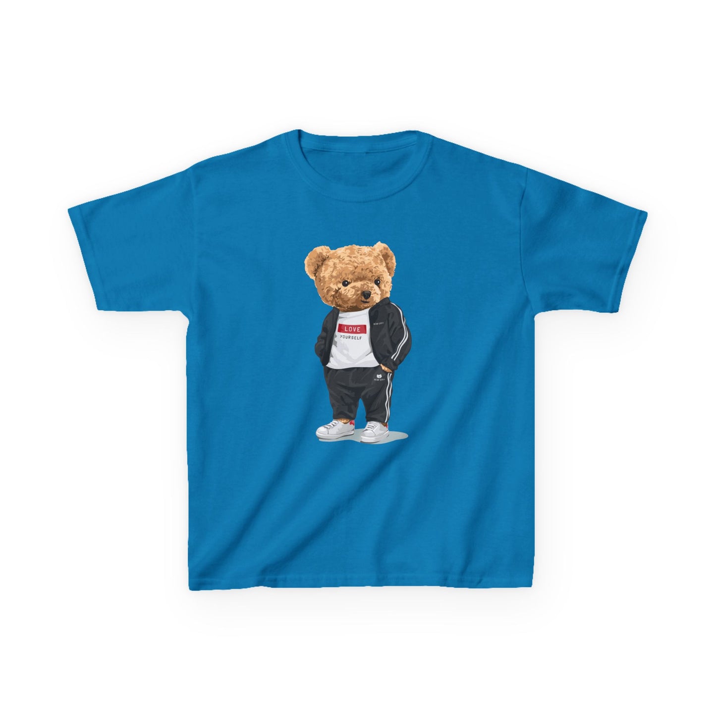 Youth Streetwear Graphic Tee - Fun Bear Design, Cool Kids T-Shirt, Summer Wear, Birthday Gift, Casual Outfit Sapphire