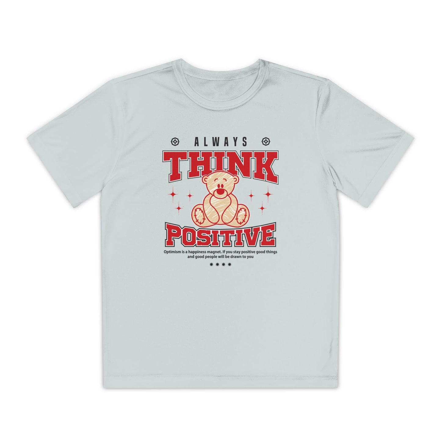 Youth Motivational Tee, Positive Thinking Shirt for Kids, Inspirational Youth Apparel, Birthday Gift, Daily Wear, Cheerful Style Silver