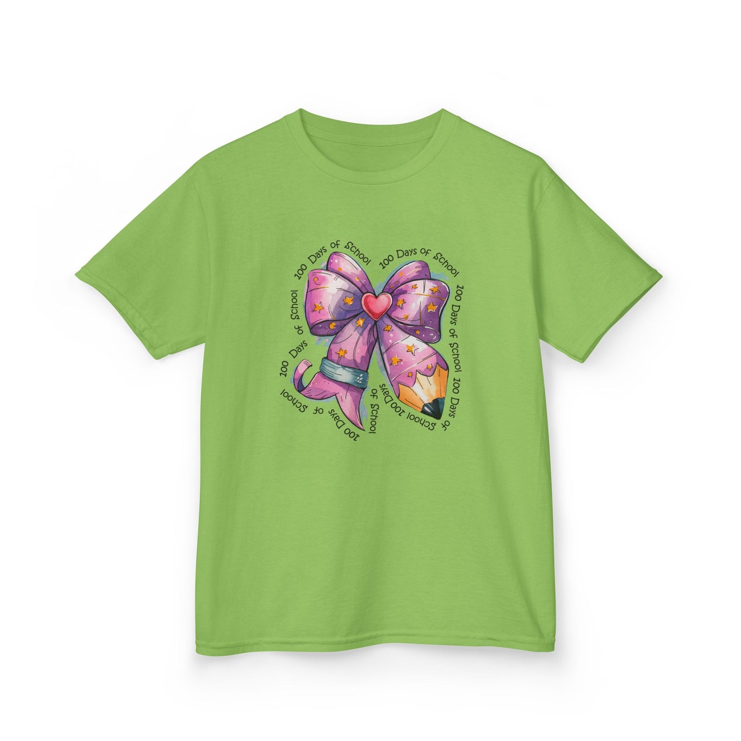 Kids Bow Graphic Tee, Birthday Gift for Girls, Cute Summer Top, Fun Kids Clothing, Birthday Party Attire, Playful Fashion Lime