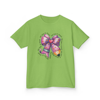 Kids Bow Graphic Tee, Birthday Gift for Girls, Cute Summer Top, Fun Kids Clothing, Birthday Party Attire, Playful Fashion Lime