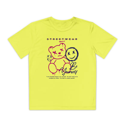 Cool Youth Streetwear Tee - 'Be Yourself' Graphic, Trendy Youth T-Shirt, Casual Wear, Birthday Gift, Fashionable Gift Neon Yellow