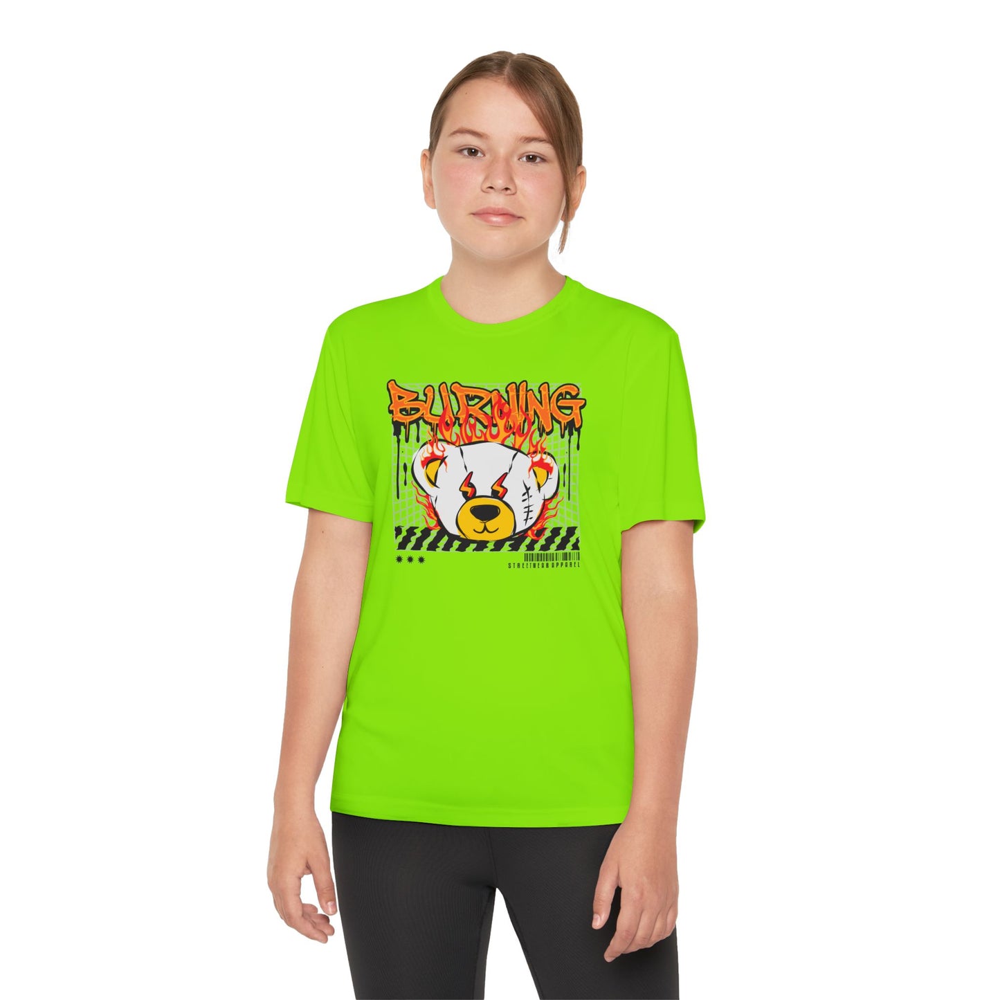 Burning Bear Youth Competitor Tee, Graphic T-Shirt, Trendy Kids Apparel, Streetwear, Cool Gift for Boys and Girls