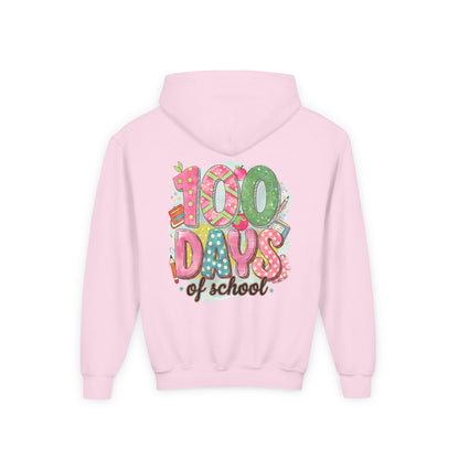 Youth 100 Days of School Hoodie, Fun School Spirit Wear, Kids Sweatshirt for Celebrations, Great for Classroom Parties, Cute Gift Idea