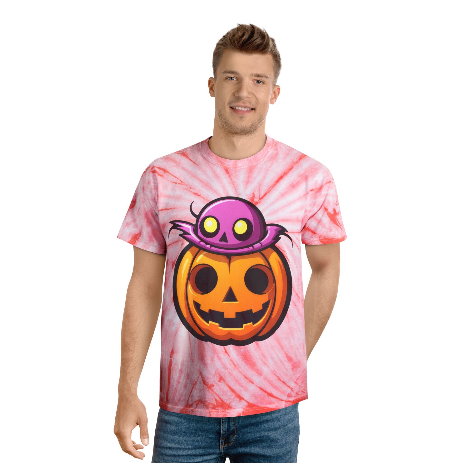 Pumpkin Halloween Tie-Dye Tee | Spooky Fun Shirt for Fall Celebrations, Costume Parties, Kids & Adults, Trendy Tie-Dye Fashion - Cozy Kawaii LLC