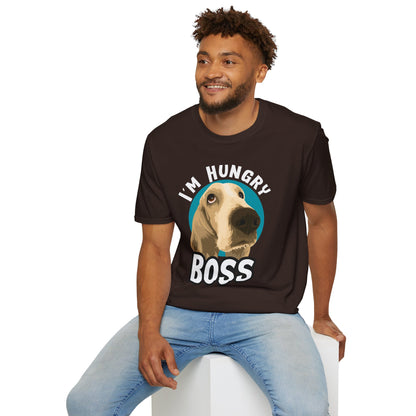 Hungry Boss Dog T-Shirt, Unisex Pet Lover Tee, Funny Animal Shirt, Gift for Dog Owners, Casual Style for Dog Lovers
