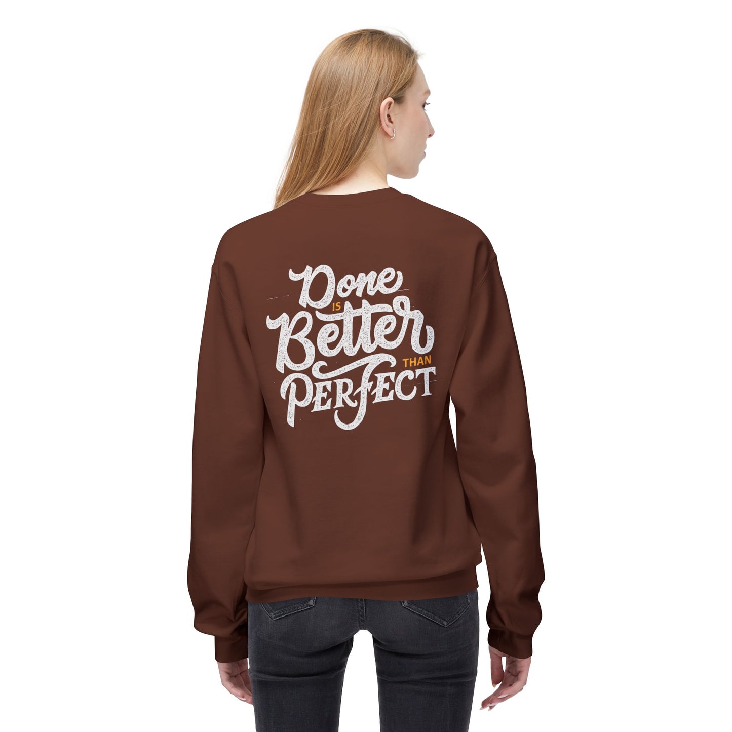 Motivational Fleece Sweatshirt: Cozy Crewneck, Perfect for Self-Care Days, Gift for Friends, Inspirational Quotes, Peer Encouragement