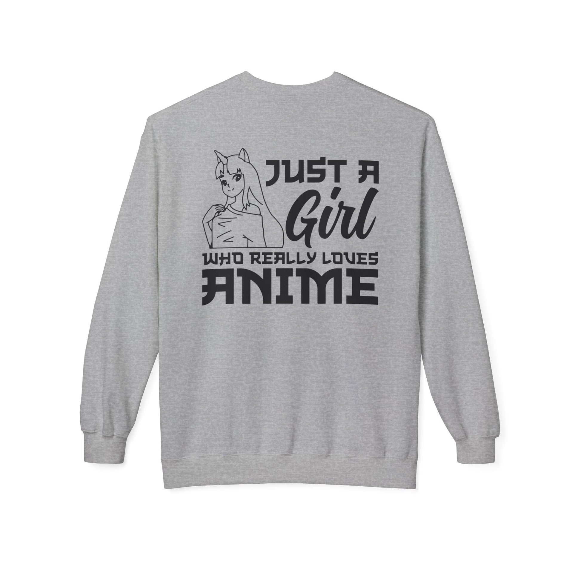 Anime Lover Crewneck Sweatshirt - Just a Girl Who Really Loves Anime, Unisex Casual Apparel, Anime Gift, Cozy Fashion, Fleece Sweater