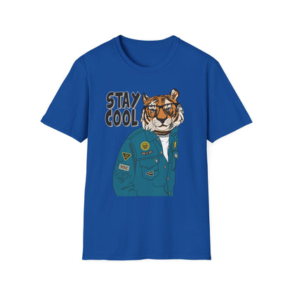 Cool Tiger Graphic T-Shirt | Stay Cool Tee, Unisex Sizes, Casual Wear, Gift for Animal Lovers, Everyday Style Royal