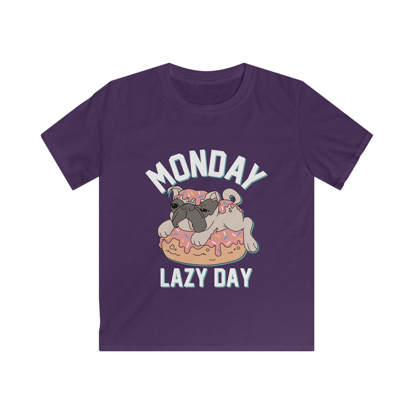 Kids Doughnut Fun Tee, Cute Kids T-Shirt, Monday Vibes Tee, Lazy Day Apparel, Fun Gift for Kids Purple