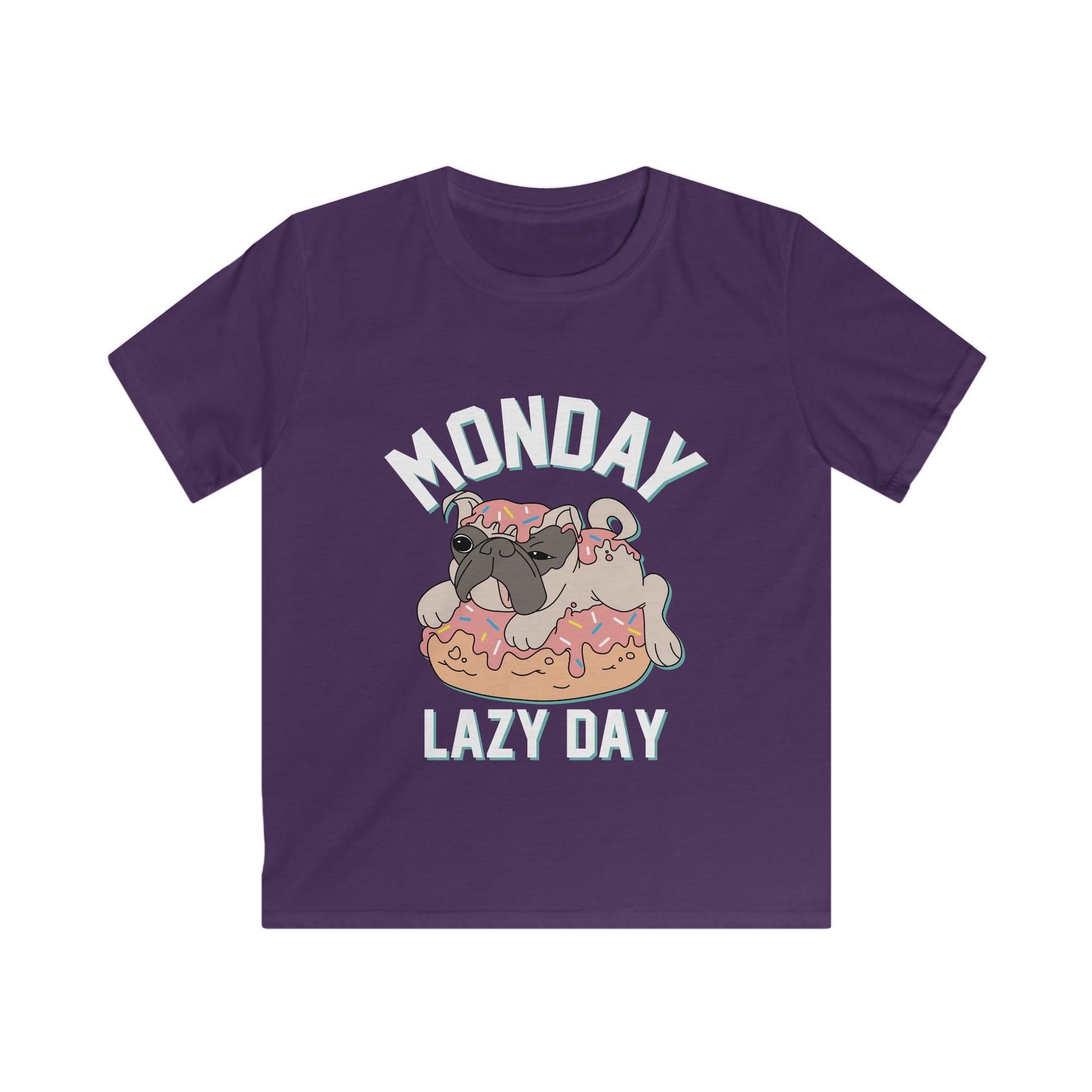 Kids Doughnut Fun Tee, Cute Kids T-Shirt, Monday Vibes Tee, Lazy Day Apparel, Fun Gift for Kids Purple