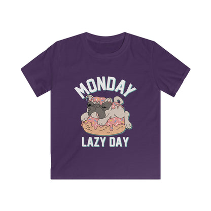 Kids Doughnut Fun Tee, Cute Kids T-Shirt, Monday Vibes Tee, Lazy Day Apparel, Fun Gift for Kids Purple