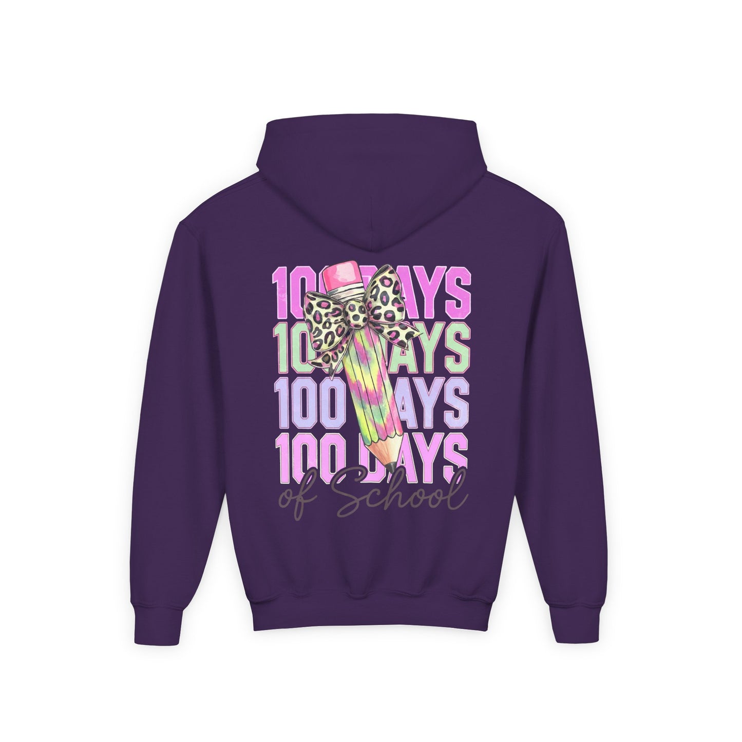 100 Days of School Youth Hoodie - Bright Fun Sweatshirt, School Celebration Gift, Kids Apparel, Learning Milestone, Back to School