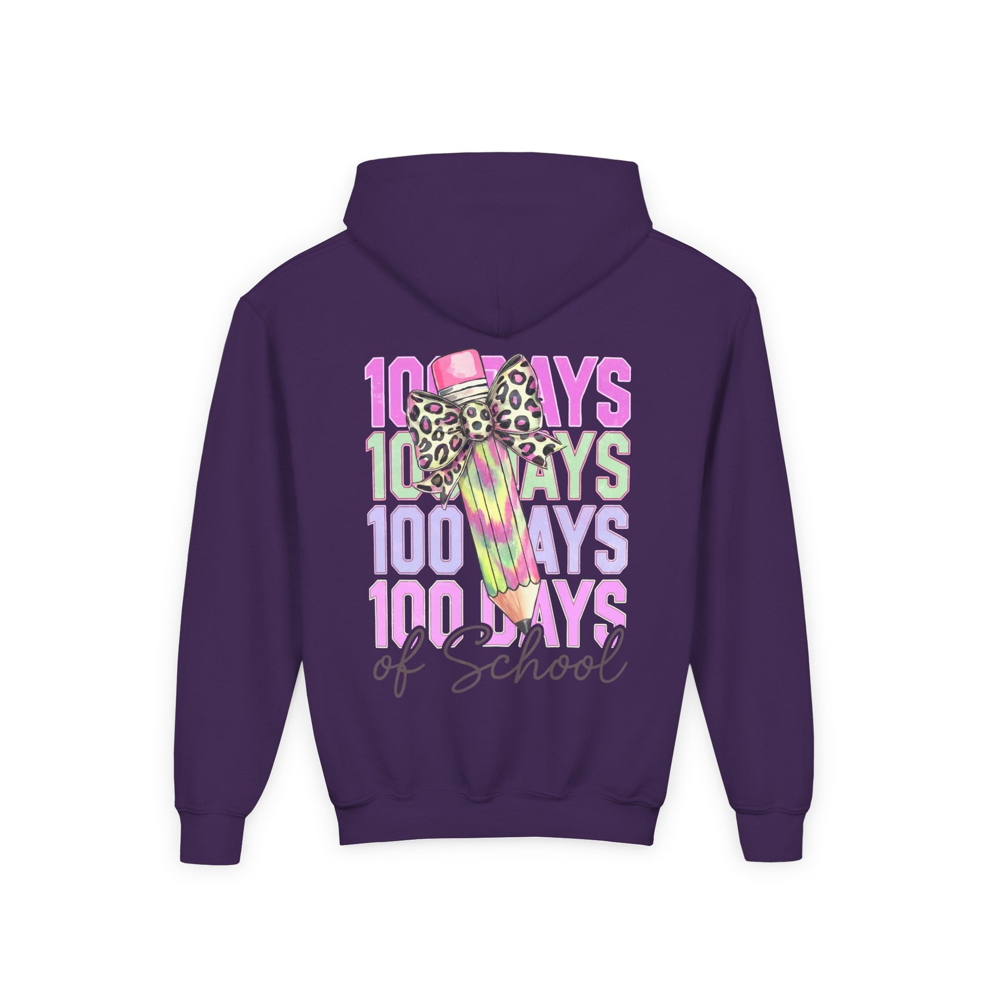 100 Days of School Youth Hoodie - Bright Fun Sweatshirt, School Celebration Gift, Kids Apparel, Learning Milestone, Back to School