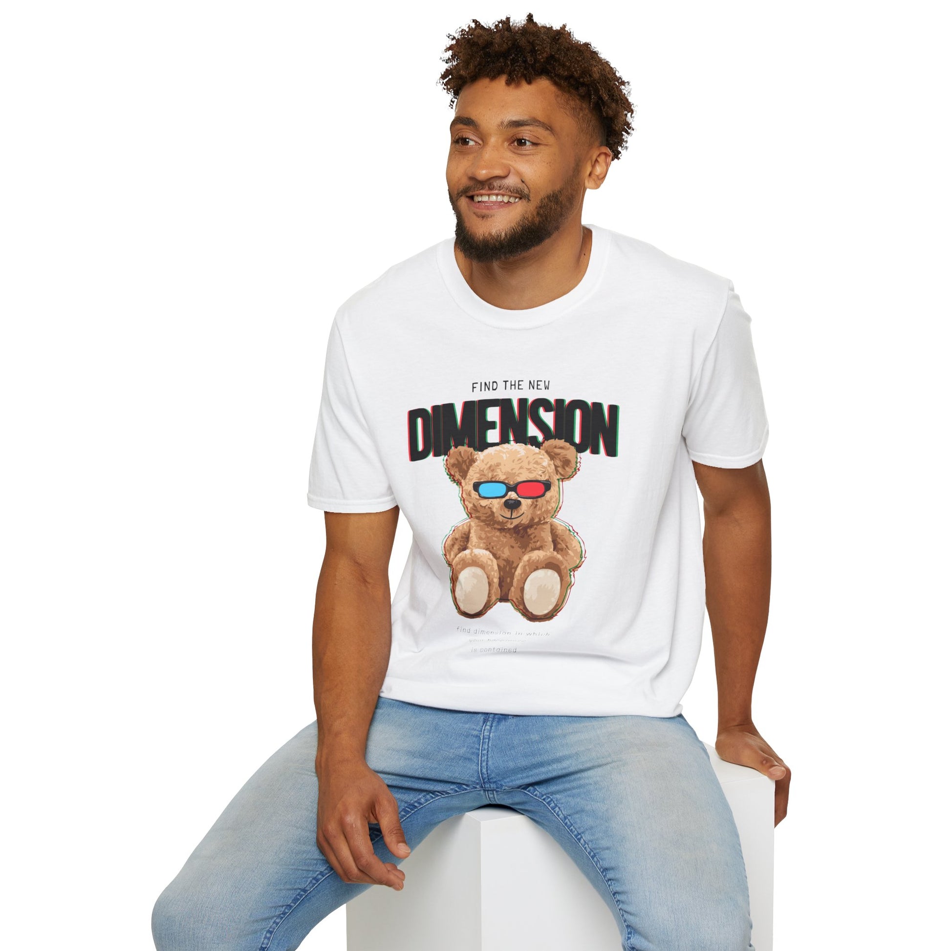 3D Teddy Bear Graphic Unisex Softstyle T-Shirt | Fun Casual Wear, Gift for Teens, Cute Outfit for Movie Night, Gift for Birthdays