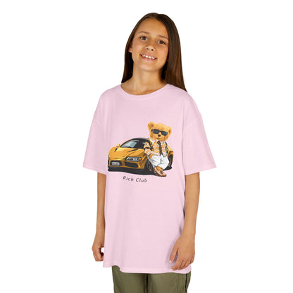 Cool Cartoon Bear Kids Tee, Fun Gift for Birthdays, Car Lovers T-Shirt, Playful Kid's Clothing, Perfect for Casual Days, Summer Fun