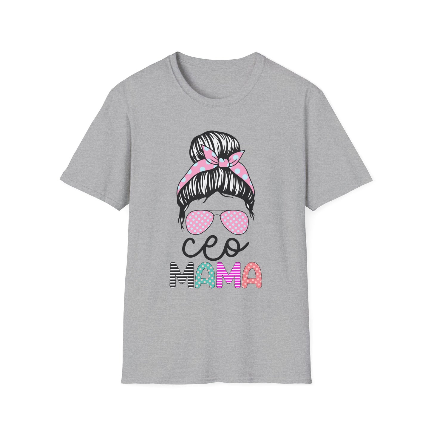 CEO Mama Graphic T-Shirt - Unisex Softstyle Tee, Perfect Gift for Mom, Birthday, Mother's Day, Casual Wear, Relaxed Fit Sport Grey