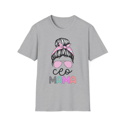 CEO Mama Graphic T-Shirt - Unisex Softstyle Tee, Perfect Gift for Mom, Birthday, Mother's Day, Casual Wear, Relaxed Fit Sport Grey