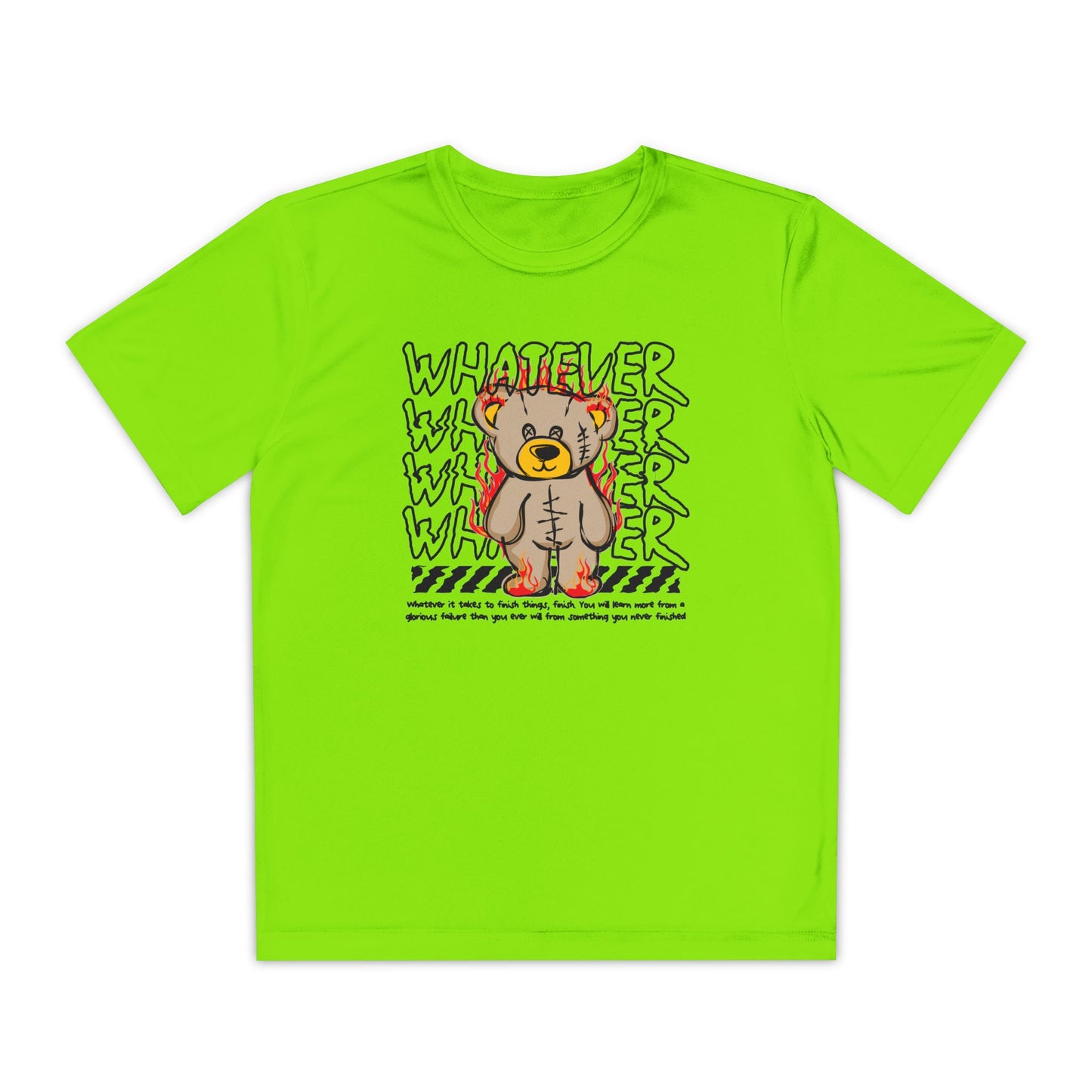 Bear Youth Graphic Tee, Motivational Tee for Kids, Fun Animal Print Shirt, Gift for Young Competitors, Casual Everyday Wear Lime Shock
